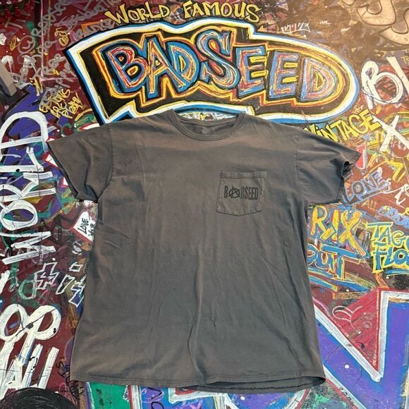 BadSeed Graphic Tee w Pocket Logo w Anarchy-Inspired Design - Est. Size Large - Picture 1 of 5